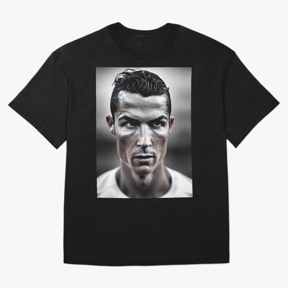 Cristiano Ronaldo Portrait Oversized T-Shirt Remember FIFA World Cup 2026 USA Canada Mexico Spirit, Centered on England and Germany, Haaland and Mbappe, Champion Mindset, Group Stage Buzz, Knockout Tension and Passionate Fan Culture; Perfect for
