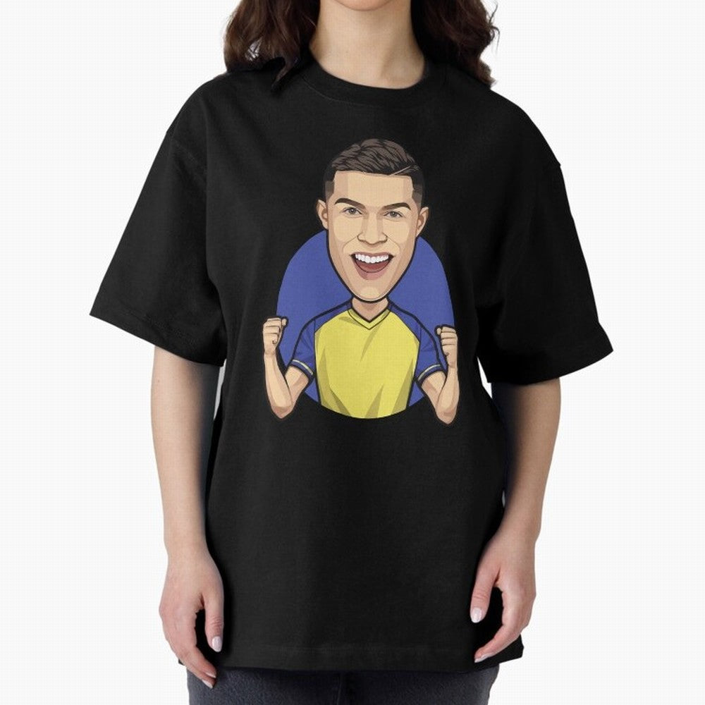 Ronaldo Al-Nassr 2022 Oversized T-Shirt Follow Every Goal of FIFA World Cup 2026 USA Canada Mexico Spirit, Capturing England, Mbappe and Neymar, Championship Spirit, Famous Goals, Roaring Crowds and International Football Unity; Made for Collectors