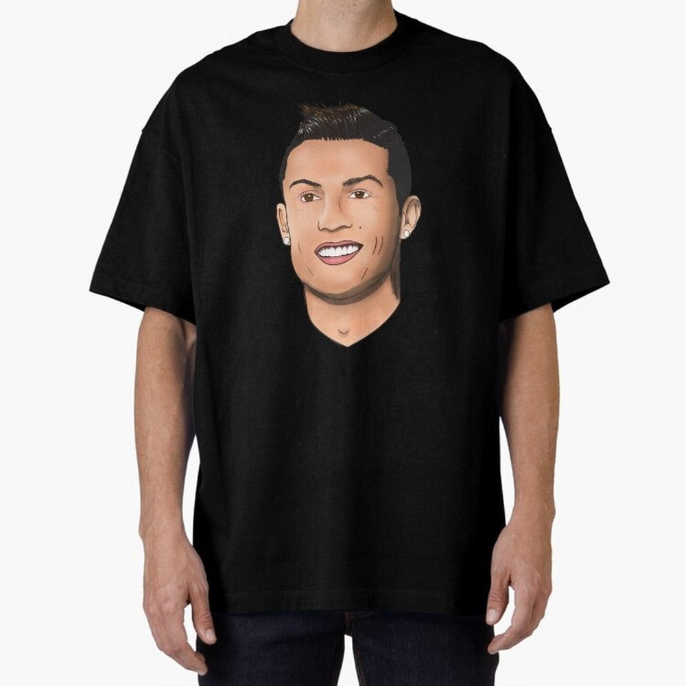 Cristiano Ronaldo Oversized T-Shirt Represent Football Lovers during Global Football Passion for FIFA World Cup 2026 USA Canada Mexico, Centered on CR7 and Messi, Spain, Championship Spirit, Famous Goals, Roaring Crowds and International Football