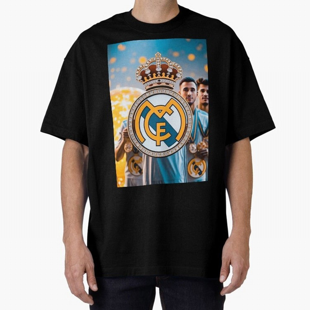 El Medall¨®n Del Real Madrid Oversized T-Shirt Turn Up for FIFA World Cup 2026 USA Canada Mexico for Fans of Neymar, Haaland and Cristiano Ronaldo and Argentina and Brazil, Bringing Classic Soccer Heritage, Championship Pressure, Fan Loyalty and