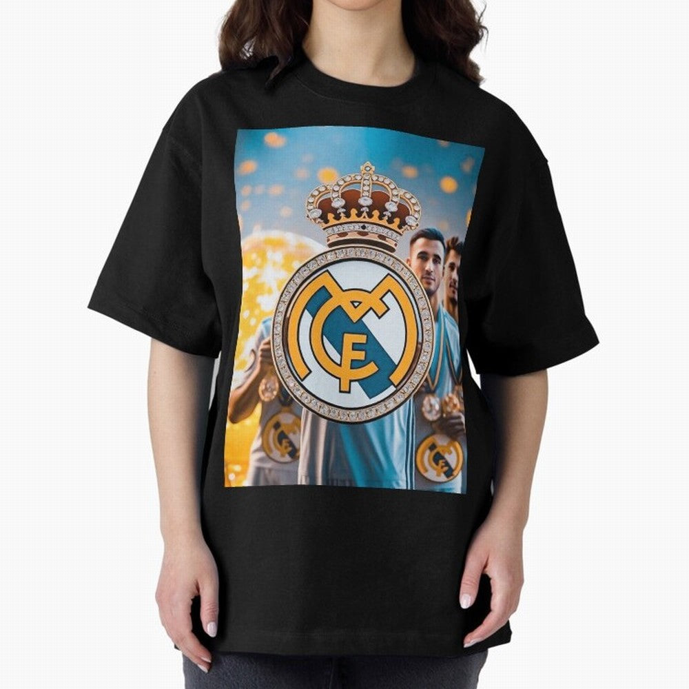 El Medall¨®n Del Real Madrid Oversized T-Shirt Turn Up for FIFA World Cup 2026 USA Canada Mexico for Fans of Neymar, Haaland and Cristiano Ronaldo and Argentina and Brazil, Bringing Classic Soccer Heritage, Championship Pressure, Fan Loyalty and