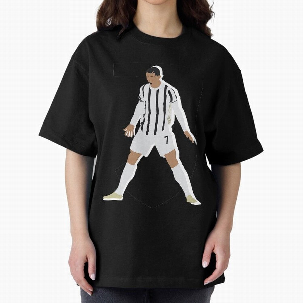 Cristiano Ronaldo 3 Oversized T-Shirt Fuel Your Fan Pride for FIFA World Cup 2026 Group Stage for Fans of Haaland and Portugal, Spain and Germany, Bringing Championship Spirit, Famous Goals, Roaring Crowds and International Football Unity; Perfect