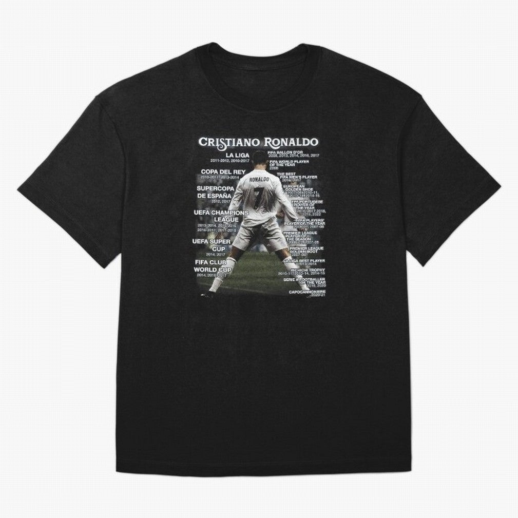 Cristiano Ronaldo Stats Oversized T-Shirt Back the Journey through FIFA World Cup 2026 USA Canada Mexico Inspired by Haaland, Germany Energy, Global Supporter Spirit, Legendary Goals, National Colors and Tournament Celebration; Great for Supporters