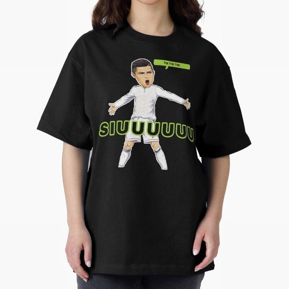 Hehehe SUIII Cristiano ronaldo Oversized T-Shirt Relive FIFA World Cup 2026 for Fans of Cristiano Ronaldo, Haaland and CR7 and Argentina, Bringing Game Day Rituals, Football Legends, Country Pride and the Road to the Final; Perfect for Supporters