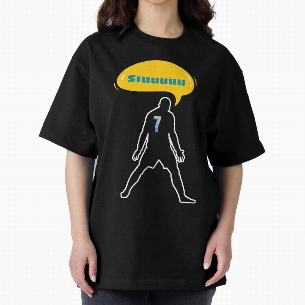 Siuuu Cristiano ronaldo goal Oversized T-Shirt Follow the Final Road of Global Football Passion for FIFA World Cup 2026, Highlighting Mbappe and Neymar, Spain and Netherlands, Sports Nostalgia, International Competition, Famous Players and