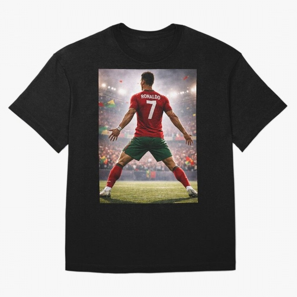 Cristiano Ronaldo Portuguese Legend Number Seven SIUUU Oversized T-Shirt Honor the Football Icons of Match Day Hype around FIFA World Cup 2026 USA Canada Mexico, Haaland, Brazil, Football Festival Excitement, Trophy Ambitions, Country Rivalries and