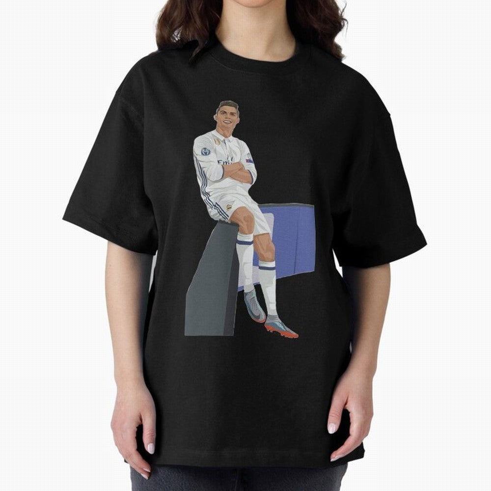 Cristiano Ronaldo Oversized T-Shirt Feel the Trophy Chase of Global Football Passion for FIFA World Cup 2026 USA Canada Mexico, Inspired by Neymar, Brazil, Tournament Hype, Historic Matchups, Family Viewing Parties and Global Sports Pride; Made for