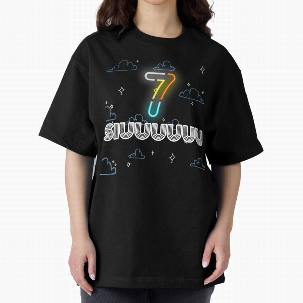 Siuuuuuu 7 CR7 goal funny Oversized T-Shirt Cheer through Every Moment of Global Football Passion for FIFA World Cup 2026, Celebrating Messi, Neymar and Mbappe, France, Fan Favorite Moments, National Team Passion, Big Match Drama and Soccer