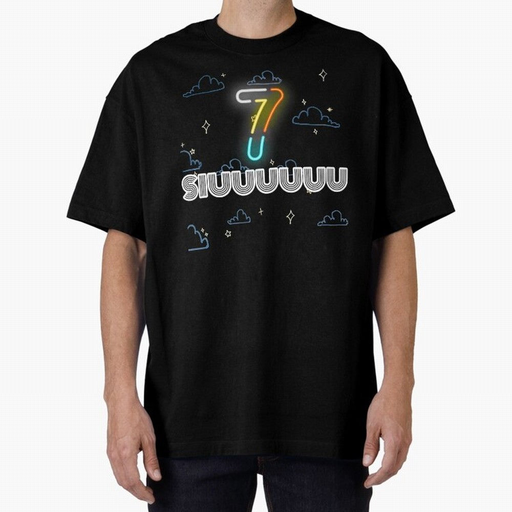 Siuuuuuu 7 CR7 goal funny Oversized T-Shirt Cheer through Every Moment of Global Football Passion for FIFA World Cup 2026, Celebrating Messi, Neymar and Mbappe, France, Fan Favorite Moments, National Team Passion, Big Match Drama and Soccer