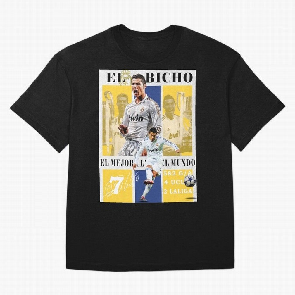 Cristiano Ronaldo Real Madrid Wall Art Oversized T-Shirt Celebrate the Biggest Stage of the FIFA World Cup 2026 Group Stage Journey through Neymar Highlights, England and Germany Pride, Sports Nostalgia, International Competition, Famous Players