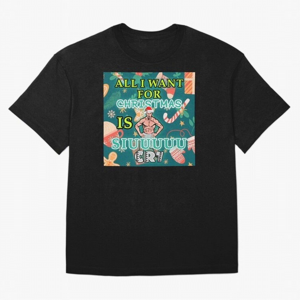 All i want for christmas is siuuu Oversized T-Shirt Follow Every Goal of Match Day Hype around FIFA World Cup 2026 Group Stage, Mbappe and Neymar, Portugal, Football History, Final Match Energy, Crowd Noise and Once in a Lifetime Moments; Ideal for