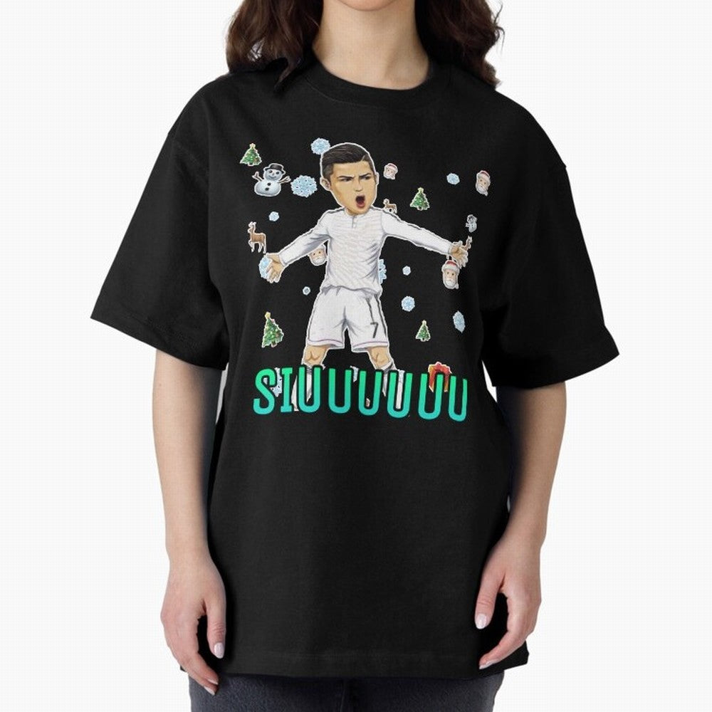 Siuuu christmas CR7 Oversized T-Shirt Bring Bold Fan Energy to Match Day Hype around FIFA World Cup 2026, Messi, Netherlands, Football Festival Excitement, Trophy Ambitions, Country Rivalries and Star Player Buzz; Great for Supporters Who Love