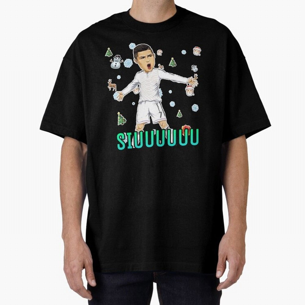 Siuuu christmas CR7 Oversized T-Shirt Bring Bold Fan Energy to Match Day Hype around FIFA World Cup 2026, Messi, Netherlands, Football Festival Excitement, Trophy Ambitions, Country Rivalries and Star Player Buzz; Great for Supporters Who Love