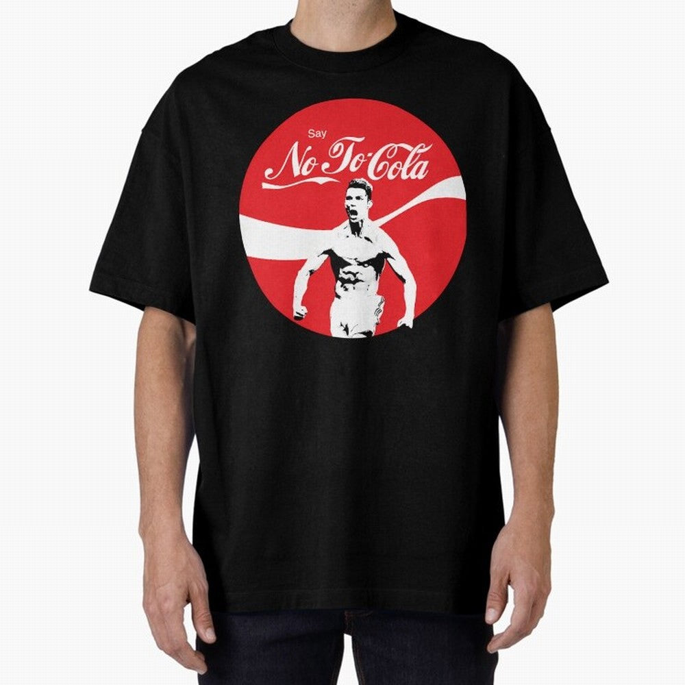 Cristiano Ronaldo - Say No To Cola Oversized T-Shirt Show Championship Spirit for Global Football Passion for FIFA World Cup 2026 Group Stage, with Cristiano Ronaldo, Spain, Worldwide Fan Energy, Dramatic Goals, Stadium Lights and Championship