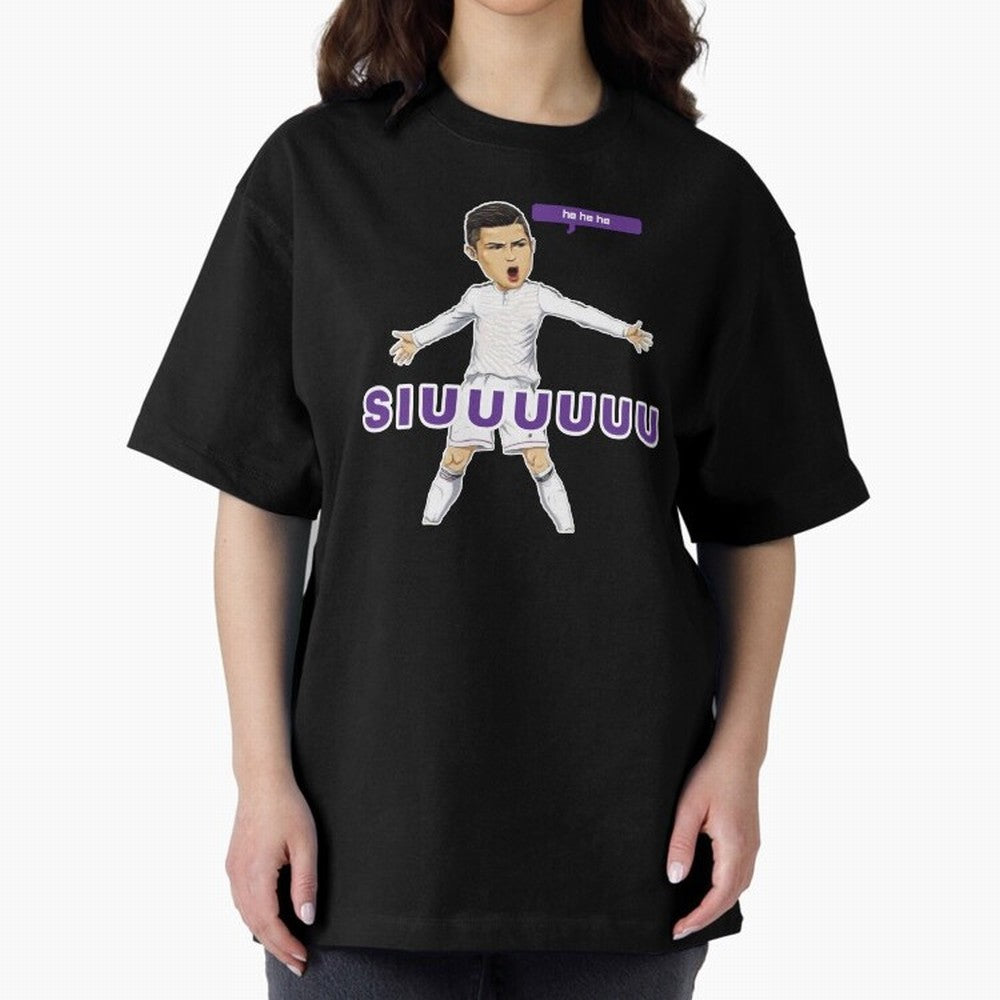 Hehehe siuuu Oversized T-Shirt Feel FIFA World Cup 2026 Group Stage with Cristiano Ronaldo, Haaland and CR7, Brazil Energy, Goal Celebration Energy, Supporter Heritage, Football Icons and Worldwide Tournament Joy; Perfect for People Who Love
