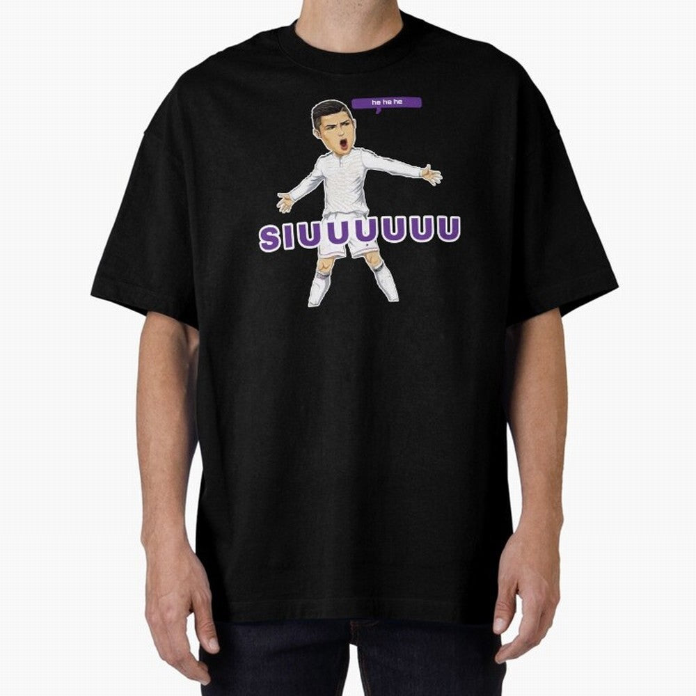 Hehehe siuuu Oversized T-Shirt Feel FIFA World Cup 2026 Group Stage with Cristiano Ronaldo, Haaland and CR7, Brazil Energy, Goal Celebration Energy, Supporter Heritage, Football Icons and Worldwide Tournament Joy; Perfect for People Who Love