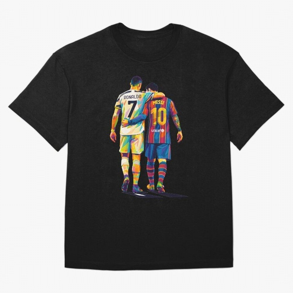 Cristiano Ronaldo & Messi Oversized T-Shirt Celebrate the Magic of FIFA World Cup 2026 USA Canada Mexico Inspired by Haaland and Mbappe, Spain Energy, Fan Favorite Moments, National Team Passion, Big Match Drama and Soccer History; Great for