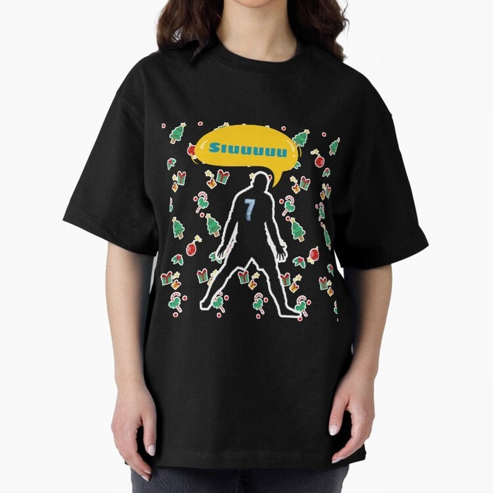 Siuuu christmas CR7 Oversized T-Shirt Feel the Heartbeat of FIFA World Cup 2026 for Fans of Neymar and Argentina, Bringing Worldwide Fan Energy, Dramatic Goals, Stadium Lights and Championship Celebrations; Ideal for Football Dads, Football Moms,