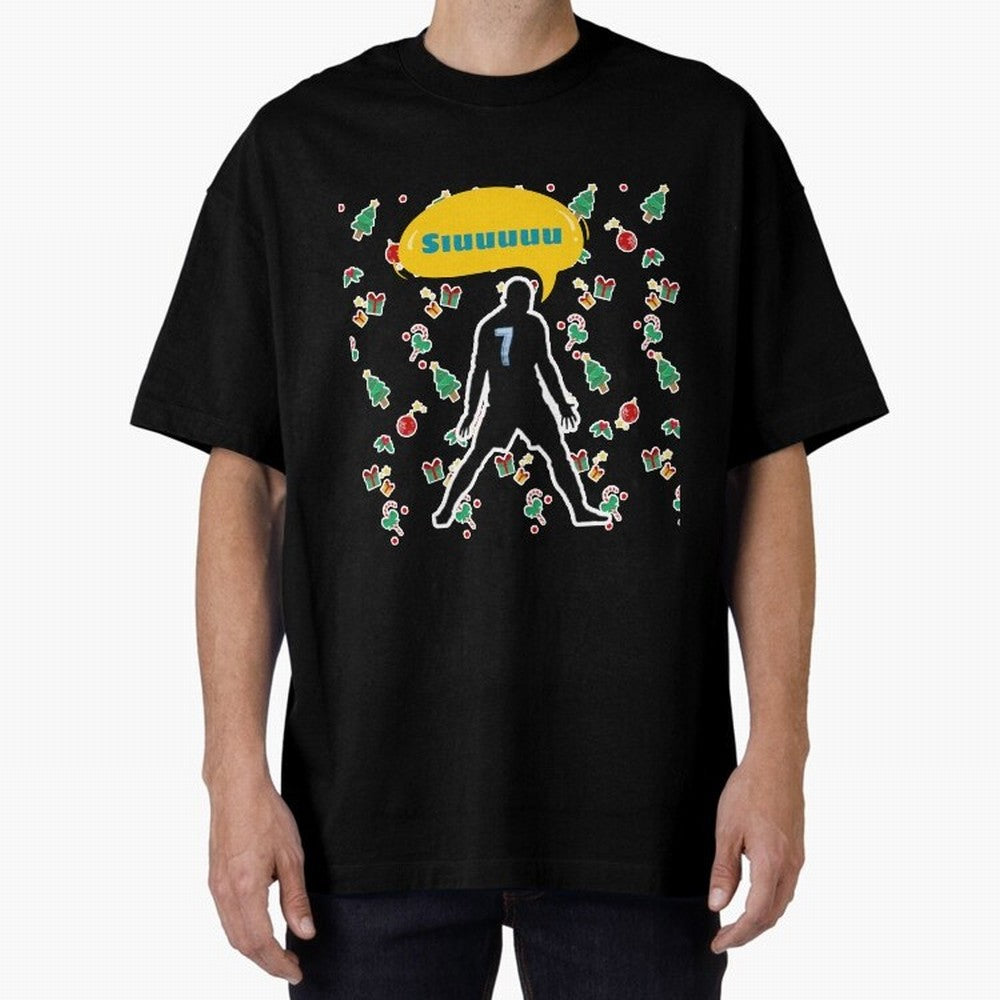 Siuuu christmas CR7 Oversized T-Shirt Feel the Heartbeat of FIFA World Cup 2026 for Fans of Neymar and Argentina, Bringing Worldwide Fan Energy, Dramatic Goals, Stadium Lights and Championship Celebrations; Ideal for Football Dads, Football Moms,