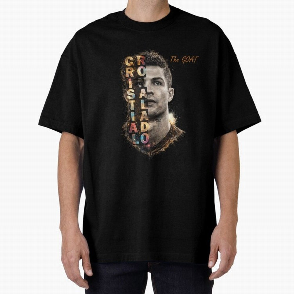 Cristiano Ronaldo Multicolor GOAT Oversized T-Shirt Get Ready for the FIFA World Cup 2026 Group Stage Journey through Neymar Highlights, Germany Pride, Stadium Memories, Football Loyalty, International Chants and Championship Tradition; Ideal for