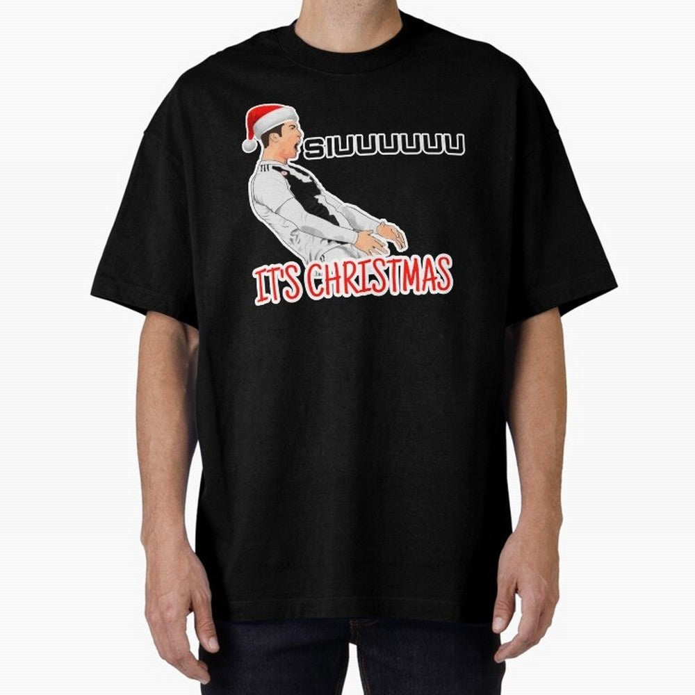 Siuuu it¡¯s Christmas CR7 funny Oversized T-Shirt Elevate the FIFA World Cup 2026 Journey through Mbappe and Neymar Highlights, England Pride, Global Supporter Spirit, Legendary Goals, National Colors and Tournament Celebration; Perfect for People