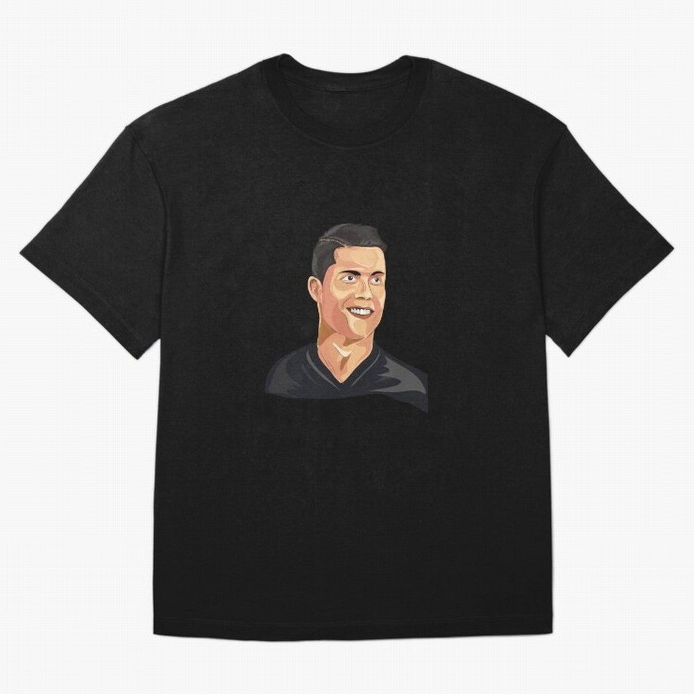 Cristiano Ronaldo Vector Art Graphics Design Oversized T-Shirt Share the Excitement of FIFA World Cup 2026 for Fans of Messi, Neymar and Mbappe and Portugal, Bringing Goal Celebration Energy, Supporter Heritage, Football Icons and Worldwide