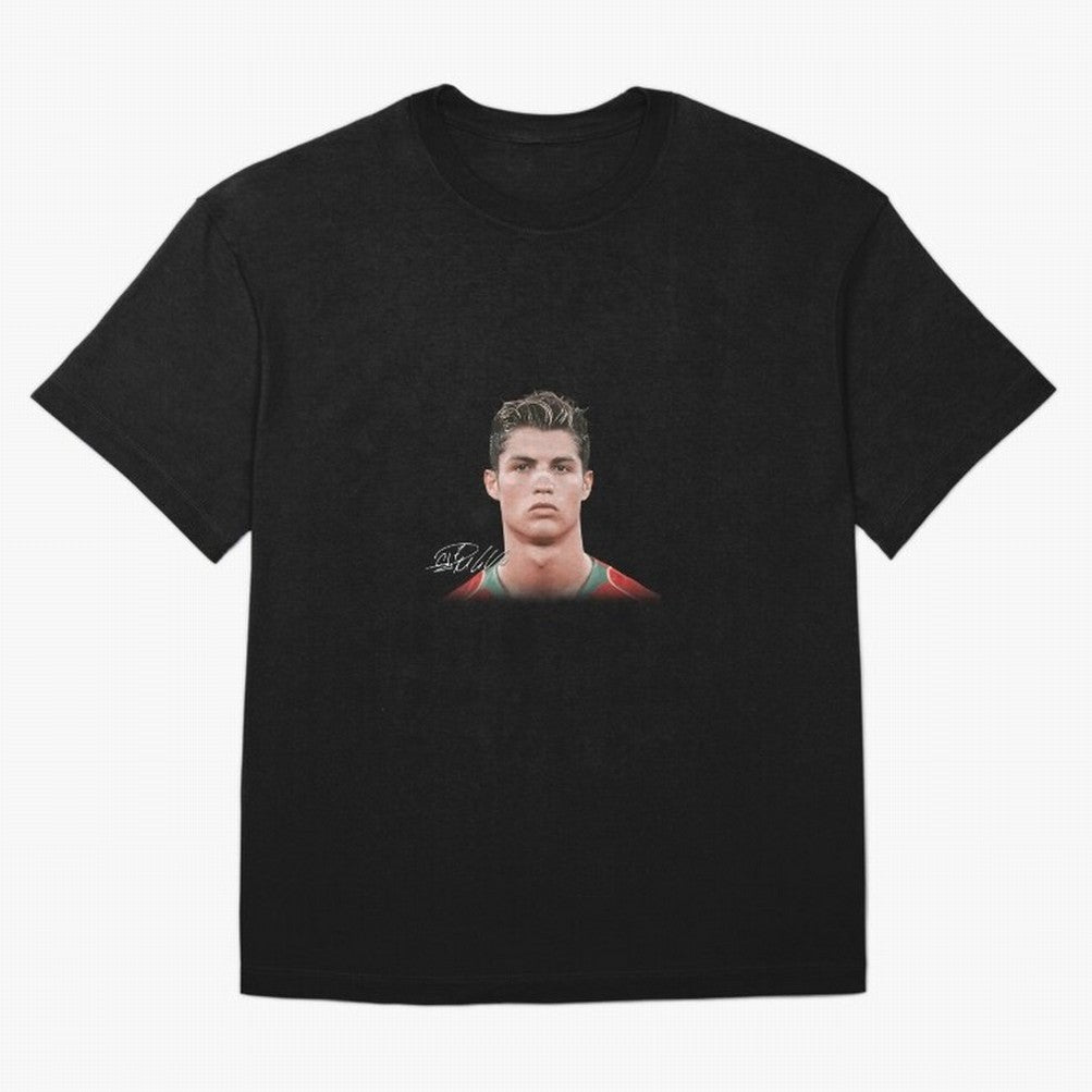 Cristiano Ronaldo Big Face Young Ronaldo Oversized T-Shirt Get Ready for FIFA World Cup 2026 Group Stage for Fans of Mbappe and Neymar and England, France and Netherlands, Bringing Football History, Final Match Energy, Crowd Noise and Once in a