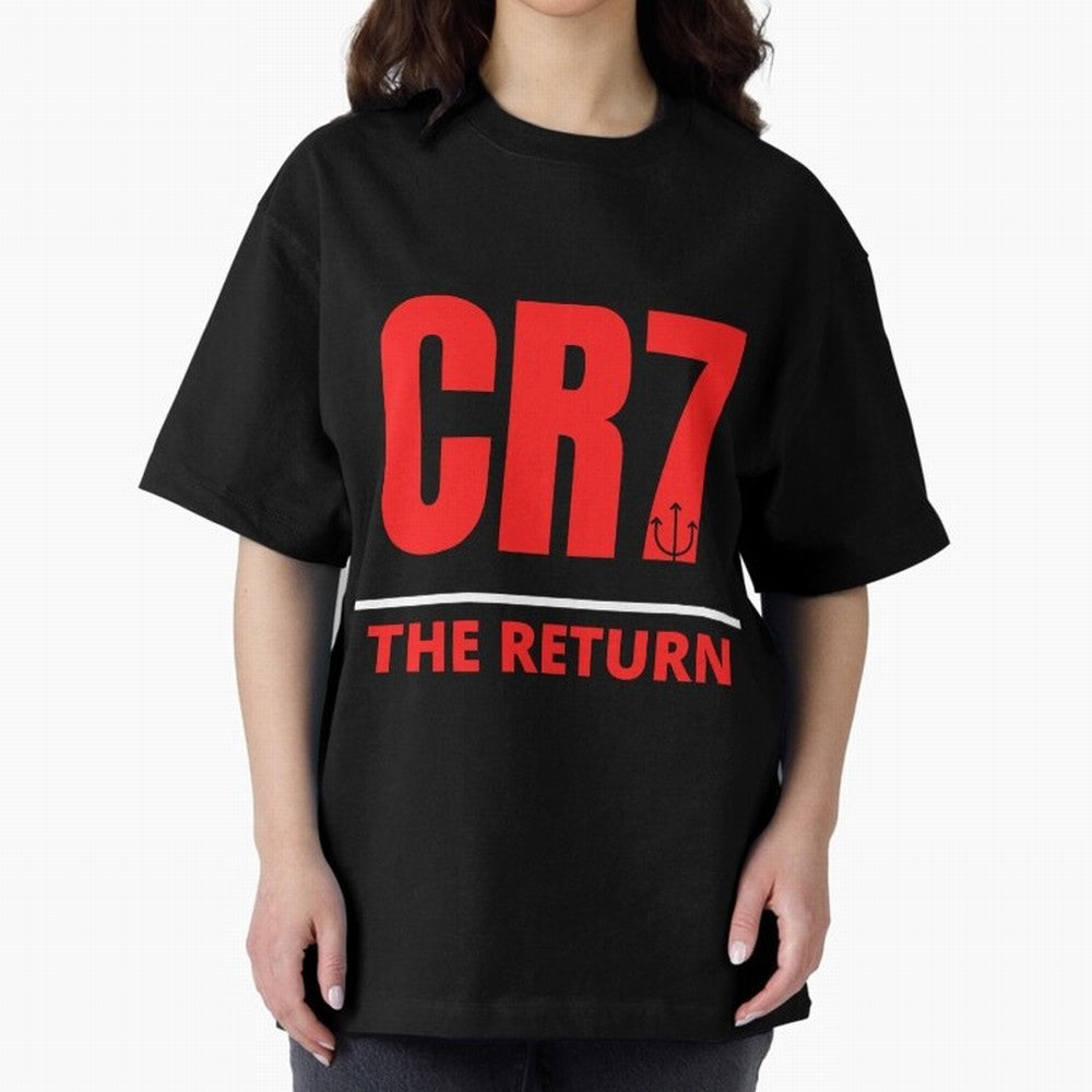 The Return of Cristiano Ronaldo to Manchester United - CR7 Oversized T-Shirt Relive Legendary Nights from FIFA World Cup 2026 Group Stage Spirit, Driven by France, Neymar, Haaland and Cristiano Ronaldo, Football Festival Excitement, Trophy