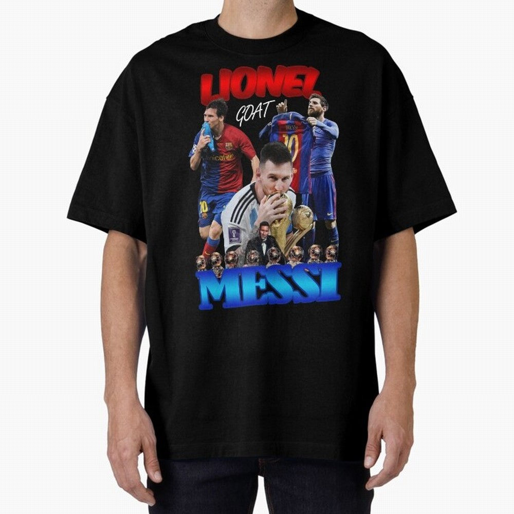 Lionel Messi GOAT: Barcelona & Argentina Oversized T-Shirt Bring Home FIFA World Cup 2026 Group Stage for Fans of Neymar and Germany, Bringing Football Festival Excitement, Trophy Ambitions, Country Rivalries and Star Player Buzz; Perfect for Fans,
