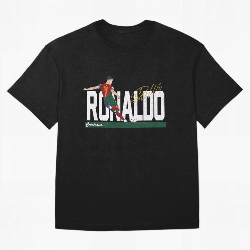 Cristiano Ronaldo Portugal Jersey -Last World Cup 2 Vintage Style Oversized T-Shirt Celebrate the Road through FIFA World Cup 2026 USA Canada Mexico Spirit, Centered on Germany, Cristiano Ronaldo, Haaland and CR7, Football History, Final Match