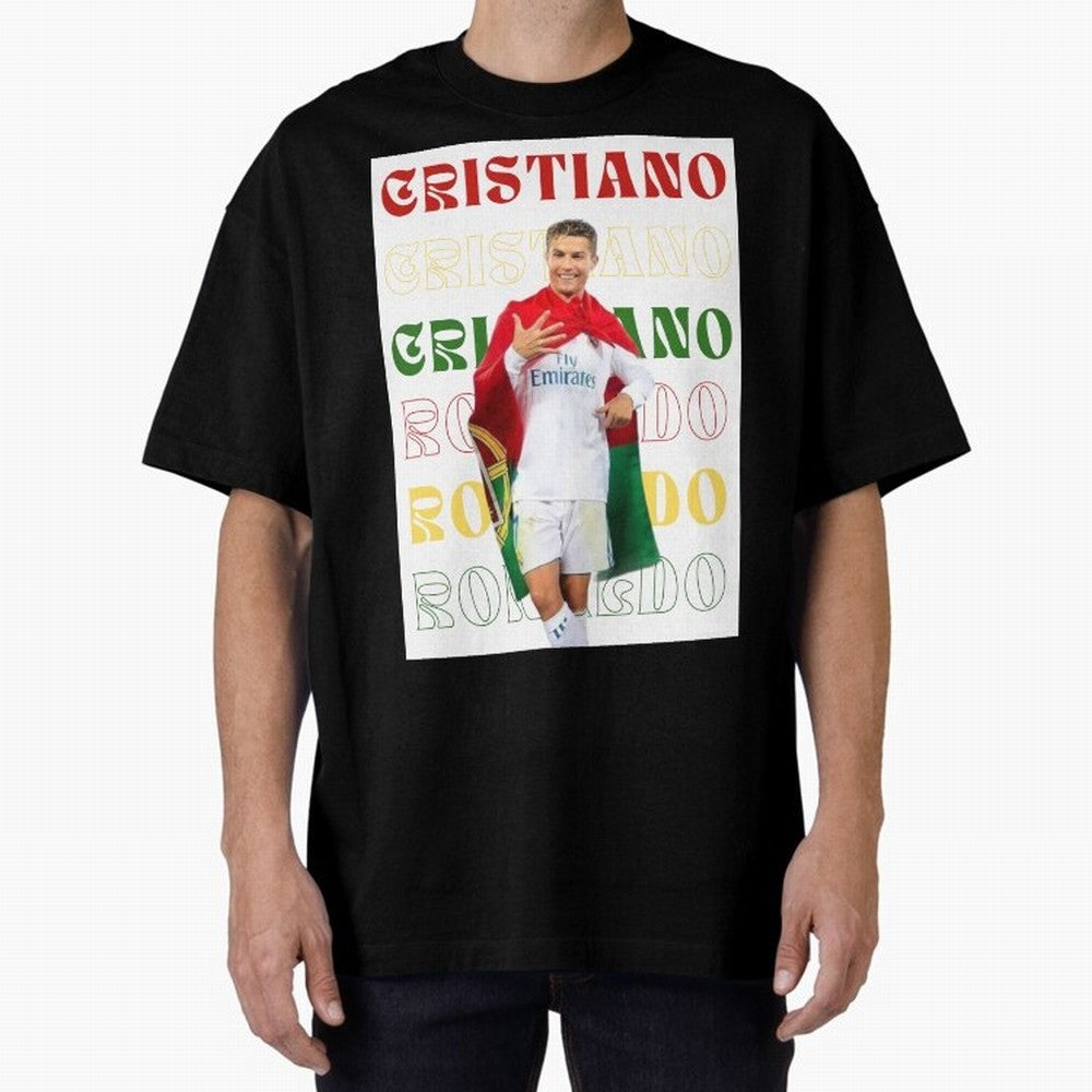 Cristiano Ronaldo designs Oversized T-Shirt Enjoy the Biggest Football Party of FIFA World Cup 2026 USA Canada Mexico Made for Mbappe, Portugal, Spain and Germany Energy, Championship Spirit, Famous Goals, Roaring Crowds and International Football