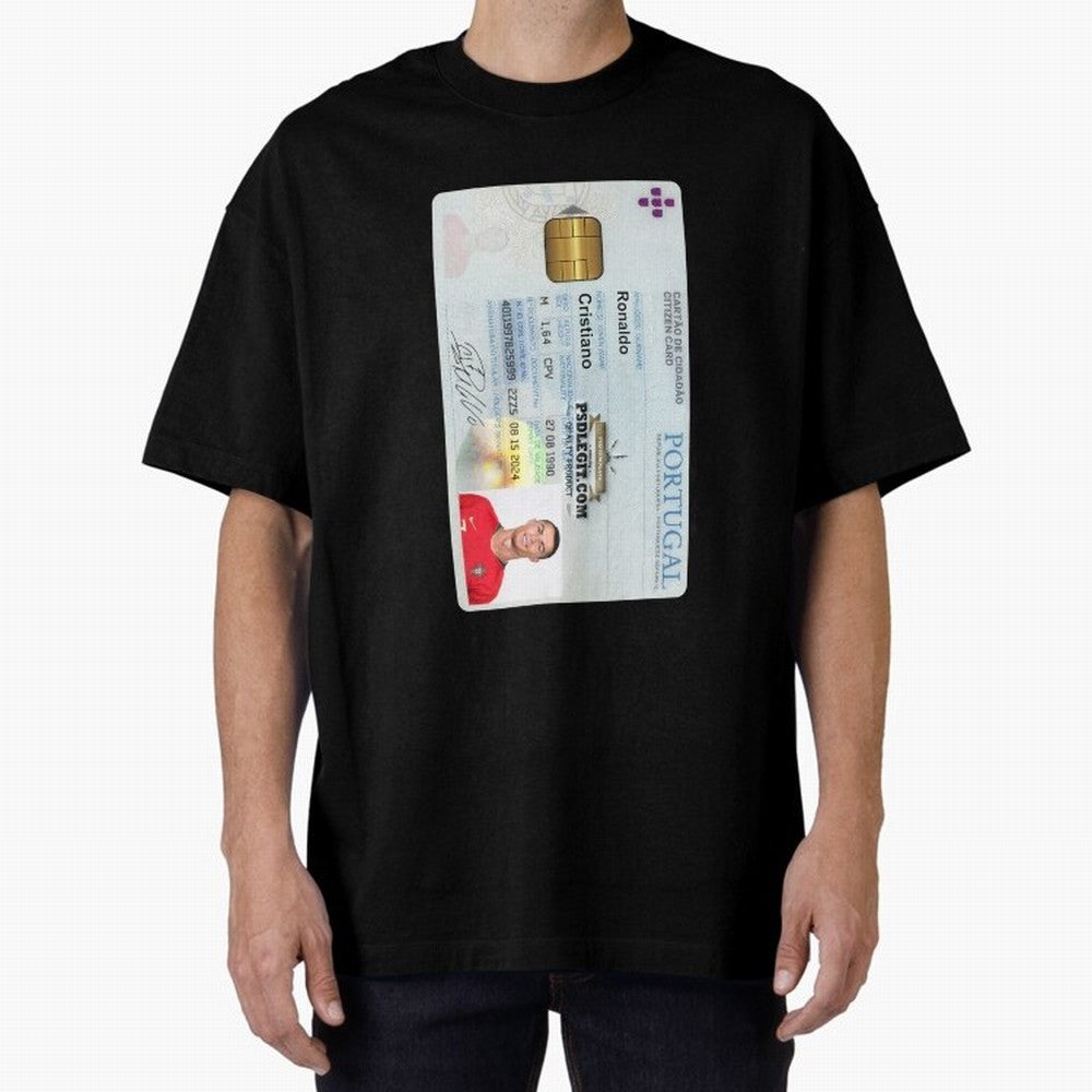 Cristiano Ronaldo CARD ID Oversized T-Shirt Embrace FIFA World Cup 2026 Group Stage for Fans of Neymar and Brazil, Bringing Football Passion, Legendary Performances, Festival Vibes and Supporter Community; Built for Supporters Chasing Trophy