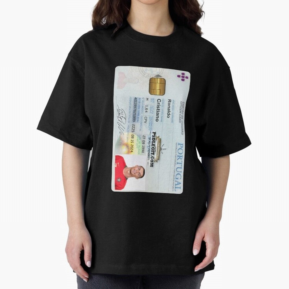 Cristiano Ronaldo CARD ID Oversized T-Shirt Embrace FIFA World Cup 2026 Group Stage for Fans of Neymar and Brazil, Bringing Football Passion, Legendary Performances, Festival Vibes and Supporter Community; Built for Supporters Chasing Trophy