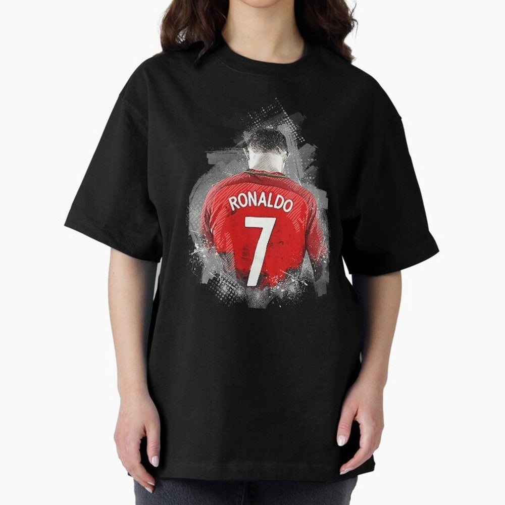 Cristiano Ronaldo Oversized T-Shirt Honor Football Greatness during the FIFA World Cup 2026 Journey through Haaland and Mbappe Highlights, Portugal Pride, Fan Favorite Moments, National Team Passion, Big Match Drama and Soccer History; Perfect for