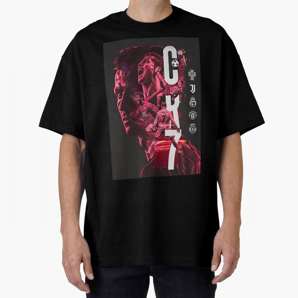 CR7 Oversized T-Shirt Keep the Match Day Mood of the FIFA World Cup 2026 Group Stage Journey through Messi, Neymar and Mbappe Highlights, England Pride, Classic Soccer Heritage, Championship Pressure, Fan Loyalty and International Pride; Perfect