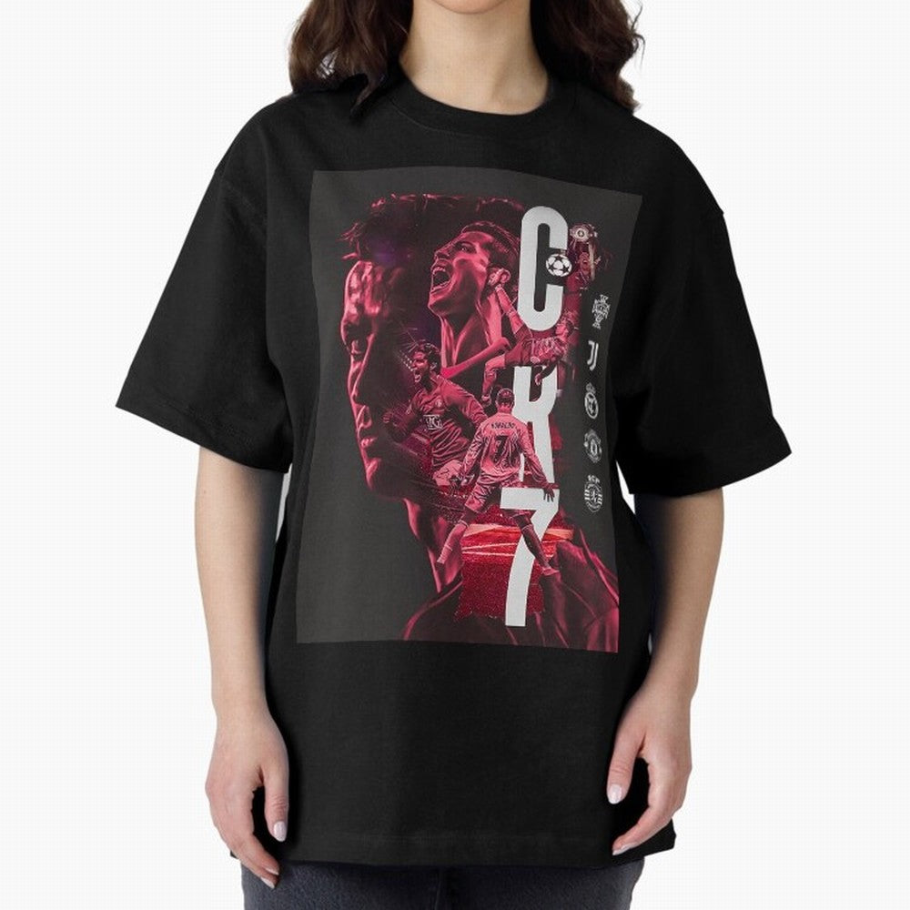 CR7 Oversized T-Shirt Keep the Match Day Mood of the FIFA World Cup 2026 Group Stage Journey through Messi, Neymar and Mbappe Highlights, England Pride, Classic Soccer Heritage, Championship Pressure, Fan Loyalty and International Pride; Perfect