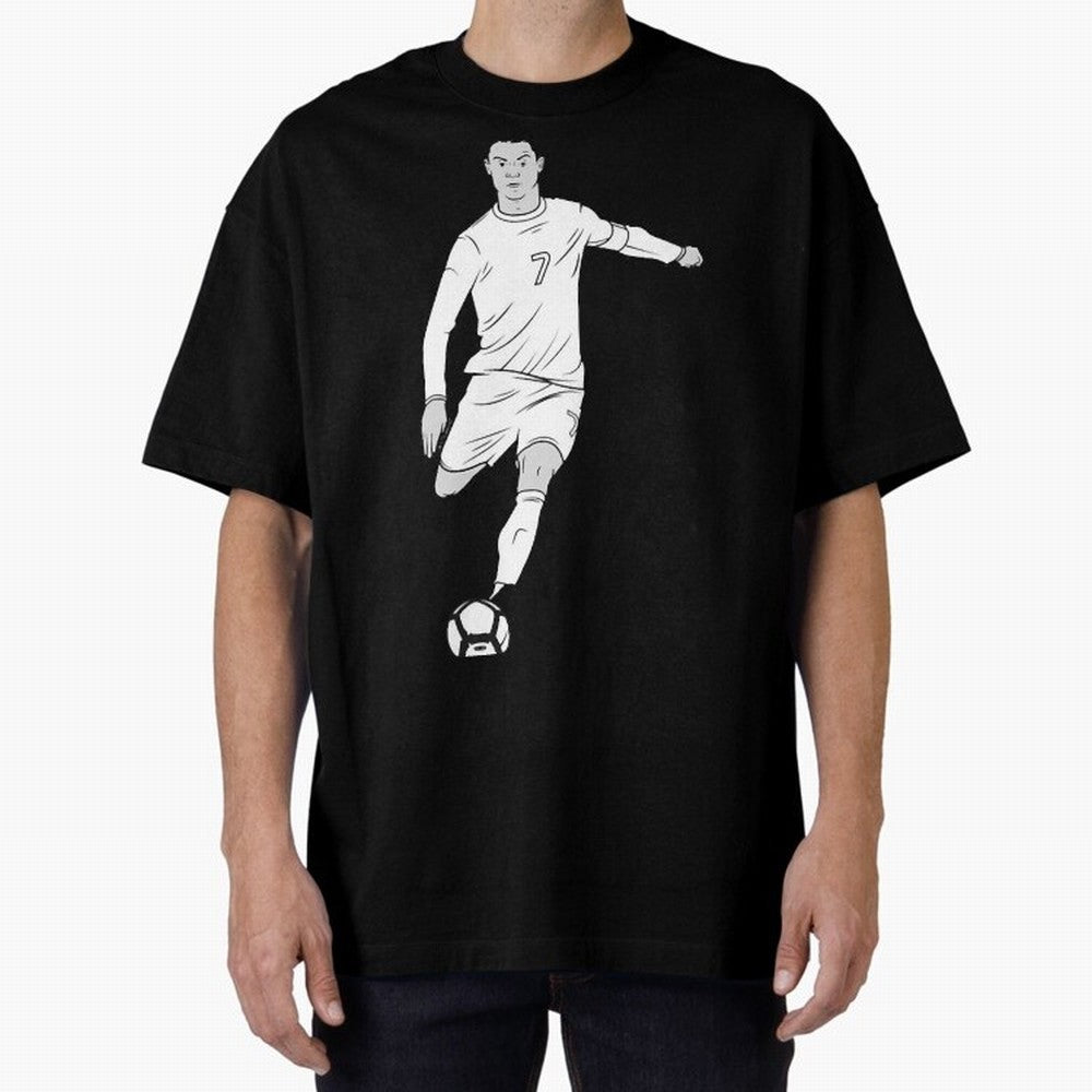 Cristiano Ronaldo Oversized T-Shirt Honor Football Greatness during Match Day Hype around FIFA World Cup 2026 Group Stage, CR7, England, France and Netherlands, Worldwide Fan Energy, Dramatic Goals, Stadium Lights and Championship Celebrations;
