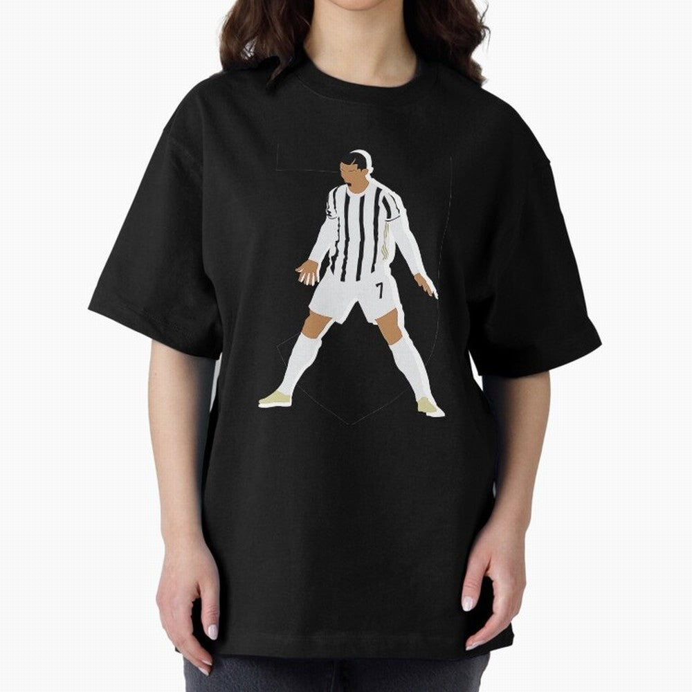 Cristiano Ronaldo Oversized T-Shirt Celebrate FIFA World Cup 2026 Group Stage Spirit, Celebrating Portugal, CR7 and Messi, Supporter Pride, Iconic Celebrations, Legendary Names and Global Match Day Energy; Ideal for Football Dads, Football Moms,