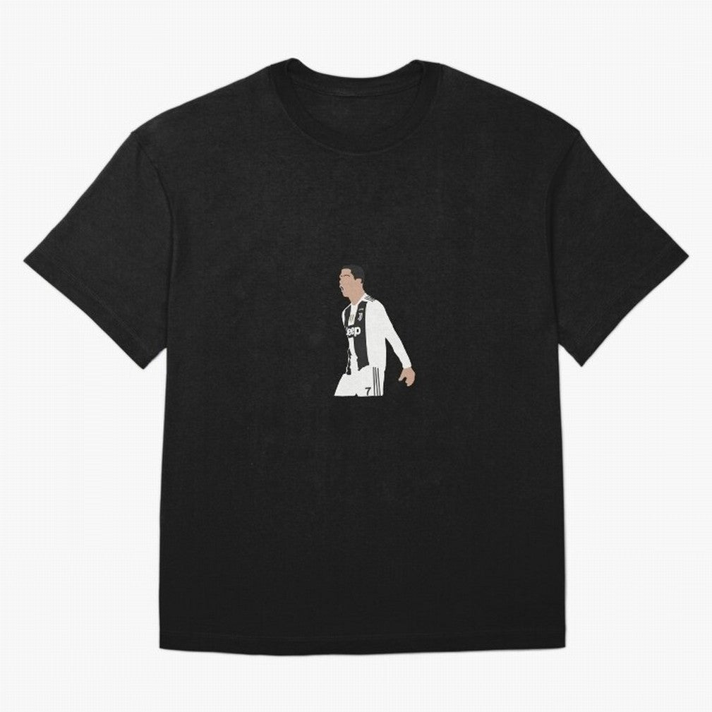 Juventus Cristiano Ronaldo Cartoon Oversized T-Shirt Show Passion for the Stars of FIFA World Cup 2026 Group Stage with Messi, CR7 and Mbappe, Portugal Energy, Football Festival Excitement, Trophy Ambitions, Country Rivalries and Star Player Buzz;