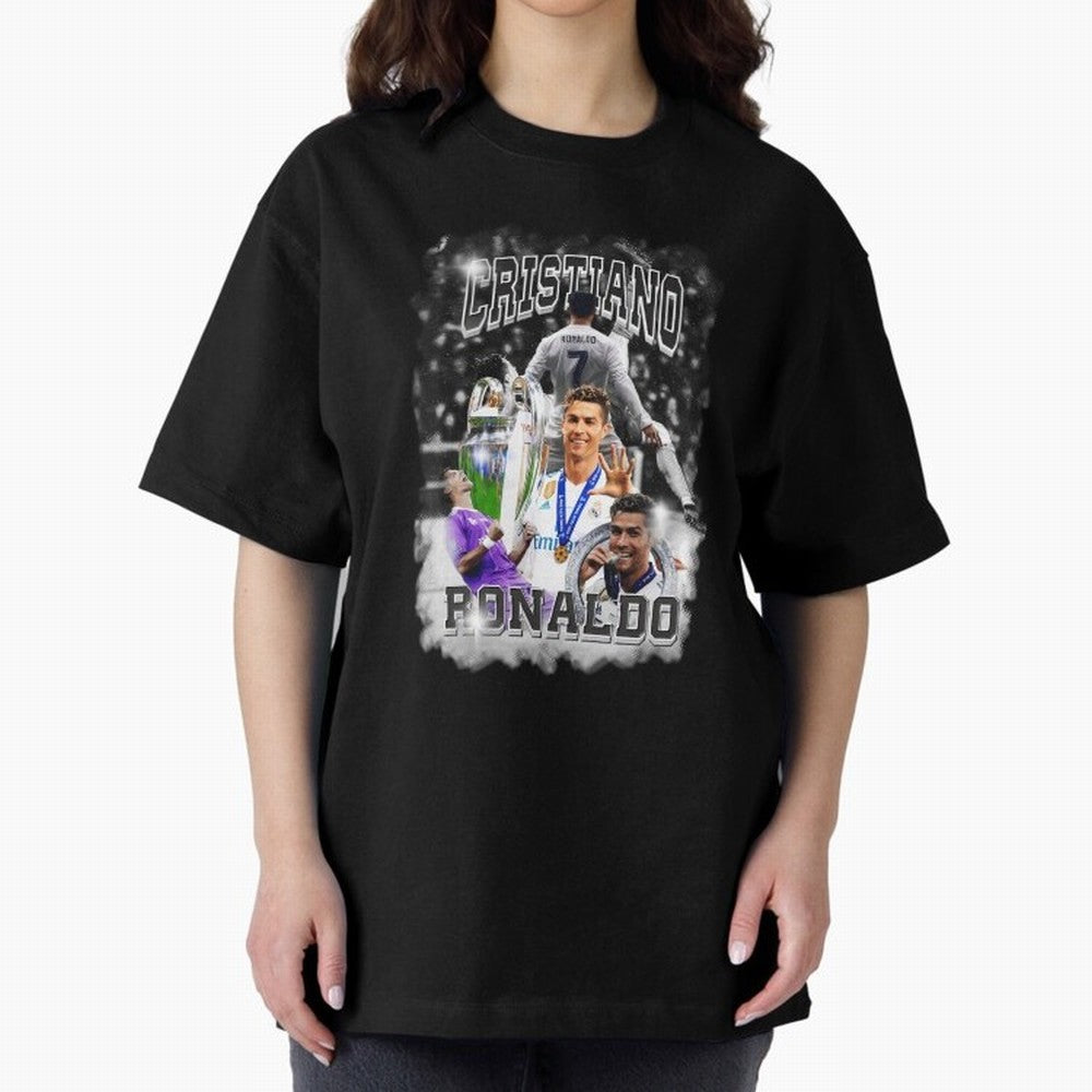 Cristiano Ronaldo Oversized T-Shirt Bring Home FIFA World Cup 2026 Group Stage for Fans of Neymar and Germany, Bringing Football Festival Excitement, Trophy Ambitions, Country Rivalries and Star Player Buzz; Perfect for Fans, Collectors, Family