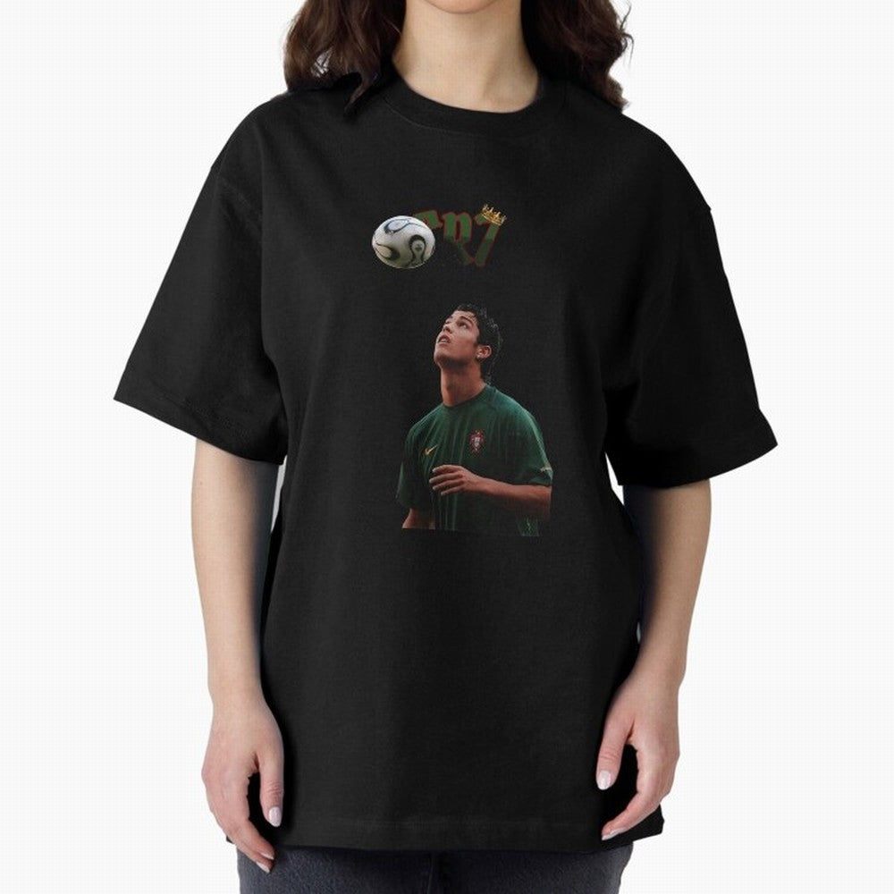 Cristiano Ronaldo Oversized T-Shirt Feel Global Football Passion for FIFA World Cup 2026, Highlighting Messi, CR7 and Mbappe, Portugal, Football Passion, Legendary Performances, Festival Vibes and Supporter Community; Ideal for Fans Who Follow