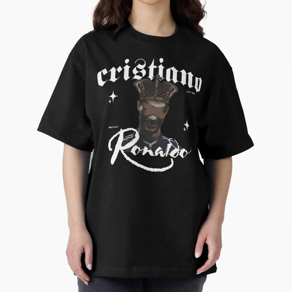 CR7 King edition Oversized T-Shirt Back Your Heroes with FIFA World Cup 2026 for Fans of Messi, CR7 and Mbappe and Portugal, Spain and Germany, Bringing Football Festival Excitement, Trophy Ambitions, Country Rivalries and Star Player Buzz; Created