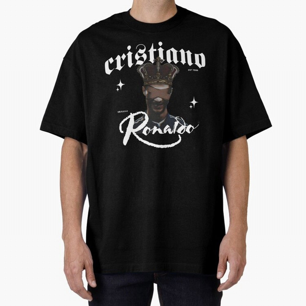 CR7 King edition Oversized T-Shirt Back Your Heroes with FIFA World Cup 2026 for Fans of Messi, CR7 and Mbappe and Portugal, Spain and Germany, Bringing Football Festival Excitement, Trophy Ambitions, Country Rivalries and Star Player Buzz; Created