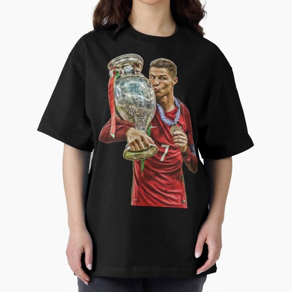 cristiano ronaldo Oversized T-Shirt Experience the Global Stage of Match Day Hype around FIFA World Cup 2026 Group Stage, Messi, CR7 and Mbappe, Portugal, Spain and Germany, Retro Football Energy, Iconic Rivalries, Trophy Chase Drama and Stadium