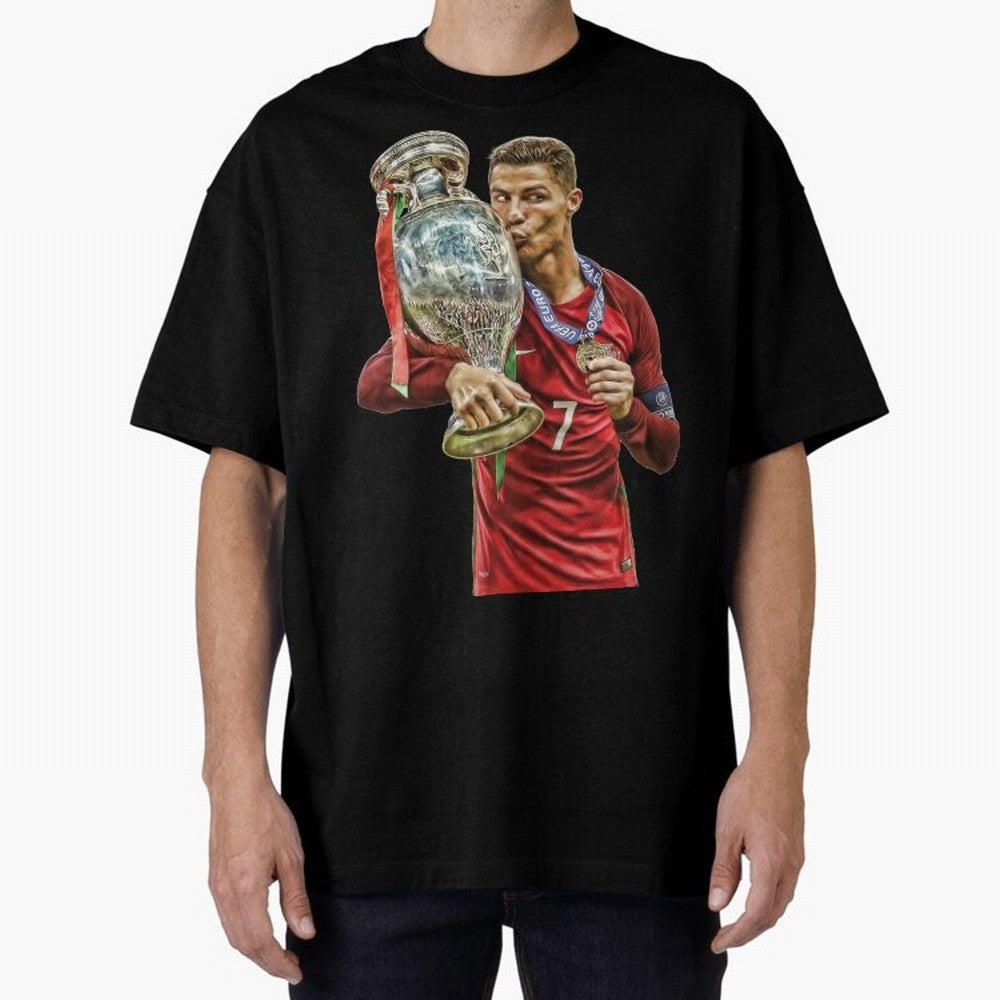 cristiano ronaldo Oversized T-Shirt Experience the Global Stage of Match Day Hype around FIFA World Cup 2026 Group Stage, Messi, CR7 and Mbappe, Portugal, Spain and Germany, Retro Football Energy, Iconic Rivalries, Trophy Chase Drama and Stadium