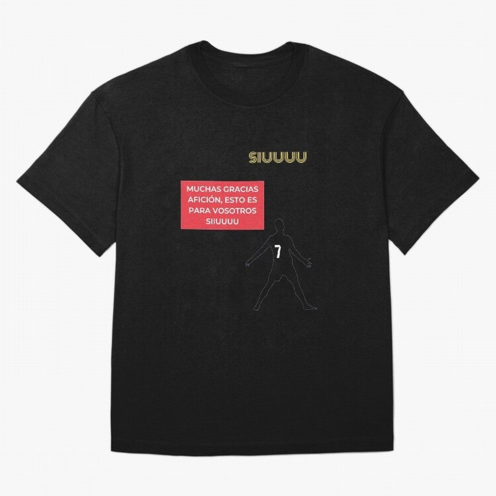 SIUUU CR7 Oversized T-Shirt Represent Football Lovers during FIFA World Cup 2026 Group Stage Highlighting CR7 and Messi, England Energy, Sports Nostalgia, International Competition, Famous Players and Unforgettable Victories; Ideal for Passionate