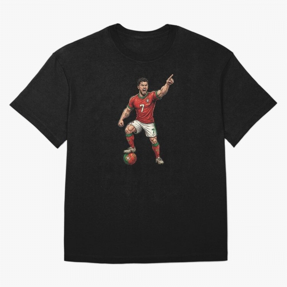 The ultimate soccer player | anime style Oversized T-Shirt Bring FIFA World Cup 2026 Group Stage for Fans of Cristiano Ronaldo and Spain and Netherlands, Bringing Retro Football Energy, Iconic Rivalries, Trophy Chase Drama and Stadium Atmosphere;