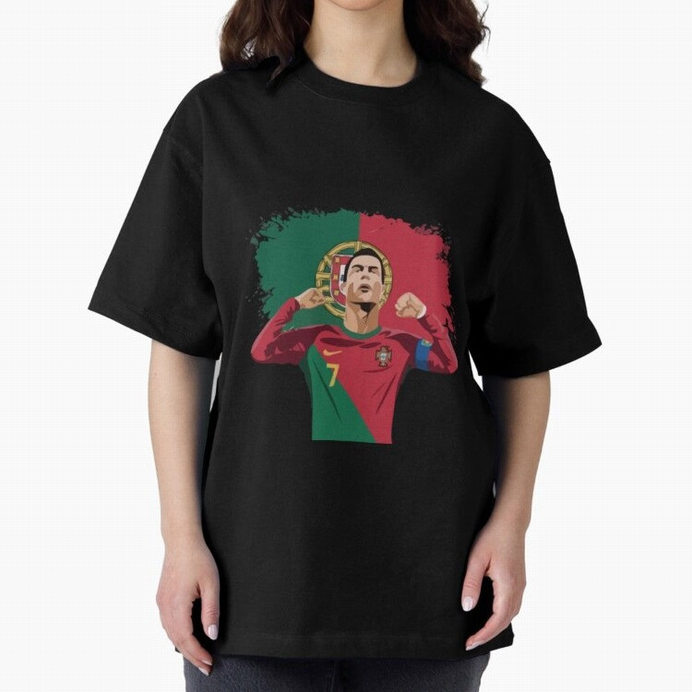 Cristiano Ronaldo CR7 T-shirt Design Oversized T-Shirt Keep Football History Alive during the FIFA World Cup 2026 USA Canada Mexico Journey through Messi and Cristiano Ronaldo Highlights, Portugal, Spain and Germany Pride, Championship Spirit,