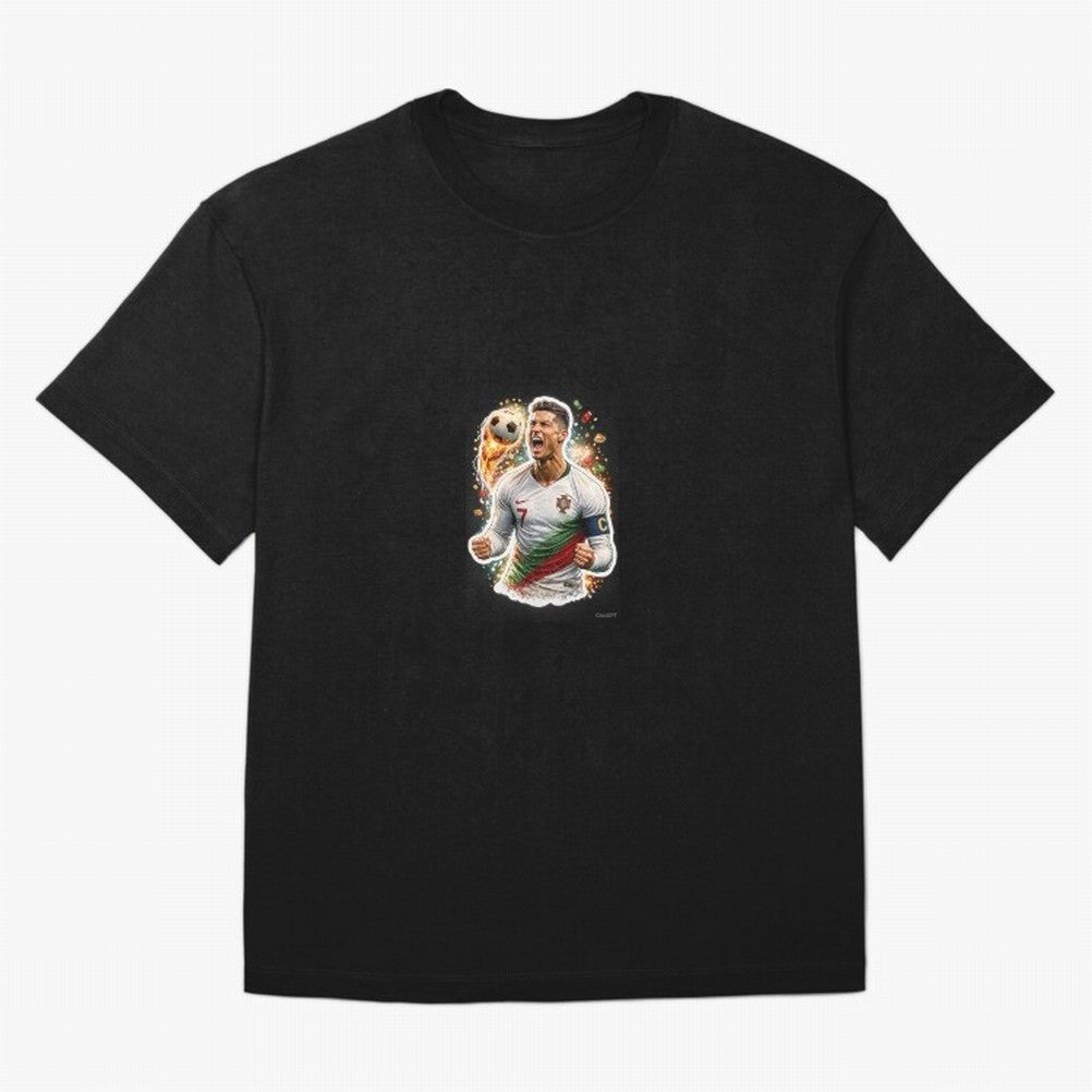 Ronaldo Winning Moment Oversized T-Shirt Get Ready for the FIFA World Cup 2026 Journey through Cristiano Ronaldo, Haaland and CR7 Highlights, France and Portugal Pride, Vintage Soccer Flavor, Modern Football Stars, National Flags and Final Night
