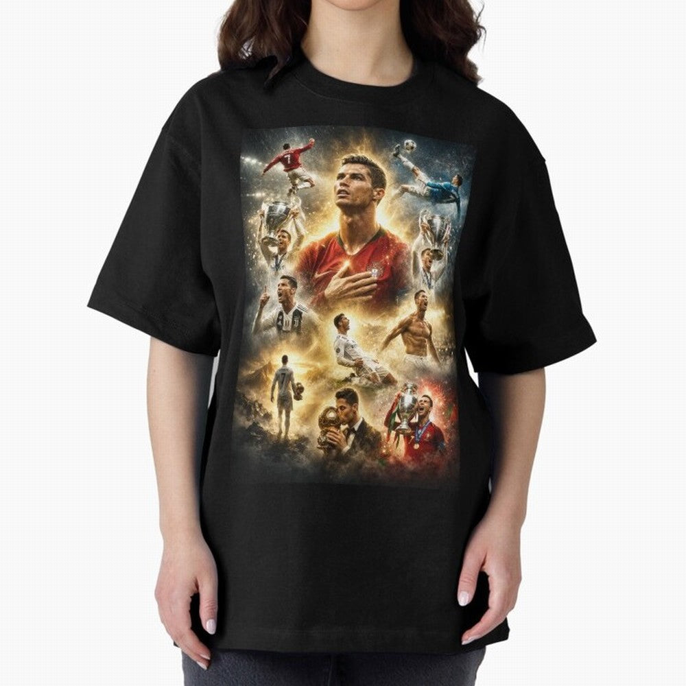 Cristiano Ronaldo Oversized T-Shirt Fuel Match Day Hype around FIFA World Cup 2026 Group Stage, Neymar, France, Worldwide Fan Energy, Dramatic Goals, Stadium Lights and Championship Celebrations; Ideal for Fans Who Follow Messi, Cristiano Ronaldo,